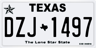 TX license plate DZJ1497