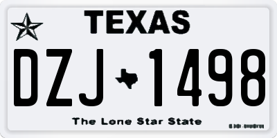 TX license plate DZJ1498
