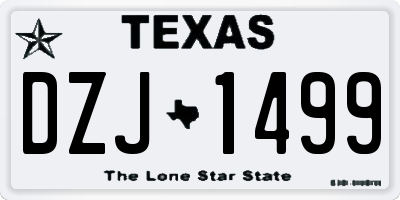 TX license plate DZJ1499