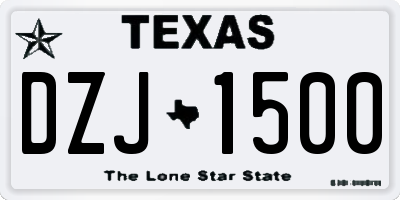TX license plate DZJ1500