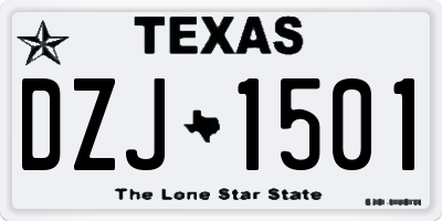 TX license plate DZJ1501