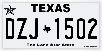TX license plate DZJ1502