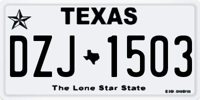 TX license plate DZJ1503