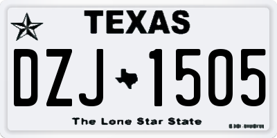 TX license plate DZJ1505