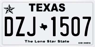 TX license plate DZJ1507