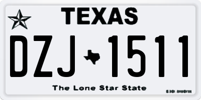 TX license plate DZJ1511