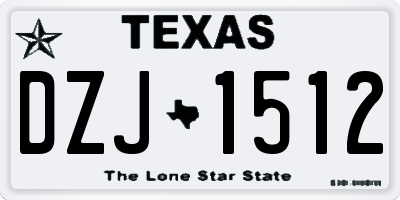 TX license plate DZJ1512