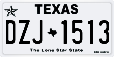 TX license plate DZJ1513