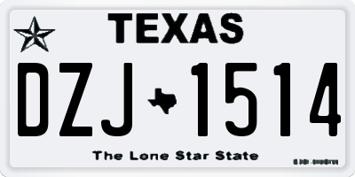 TX license plate DZJ1514