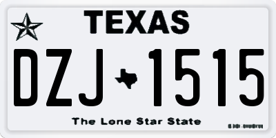 TX license plate DZJ1515