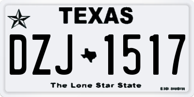 TX license plate DZJ1517