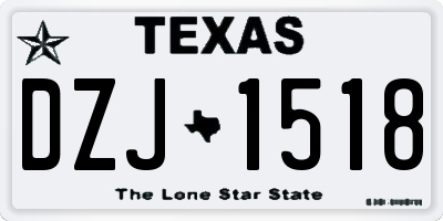 TX license plate DZJ1518