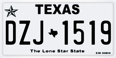 TX license plate DZJ1519