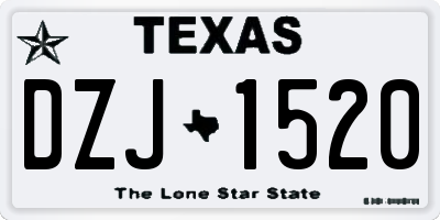 TX license plate DZJ1520