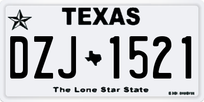 TX license plate DZJ1521