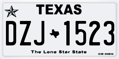 TX license plate DZJ1523