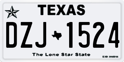 TX license plate DZJ1524