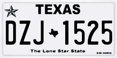 TX license plate DZJ1525