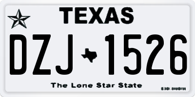 TX license plate DZJ1526