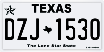 TX license plate DZJ1530