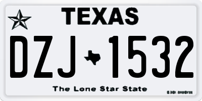 TX license plate DZJ1532
