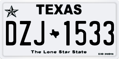 TX license plate DZJ1533