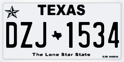 TX license plate DZJ1534