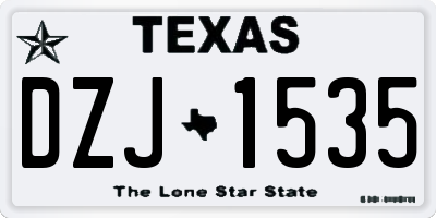 TX license plate DZJ1535