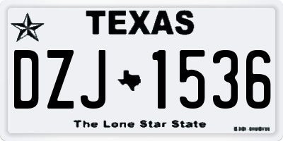TX license plate DZJ1536