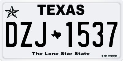 TX license plate DZJ1537