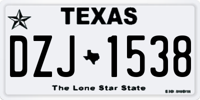 TX license plate DZJ1538