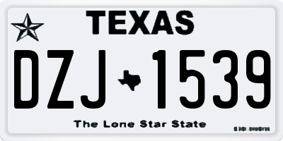 TX license plate DZJ1539