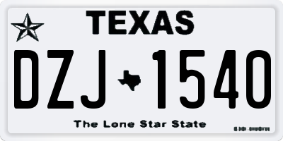 TX license plate DZJ1540