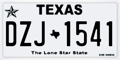 TX license plate DZJ1541
