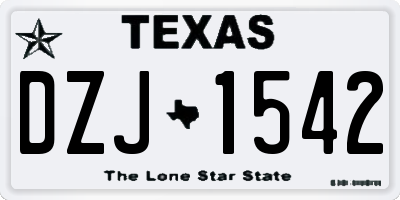 TX license plate DZJ1542