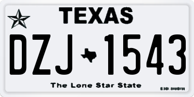 TX license plate DZJ1543