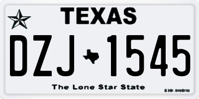 TX license plate DZJ1545