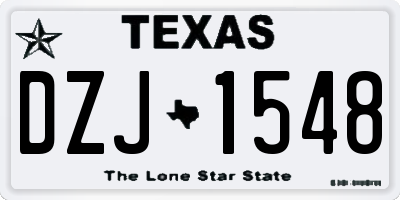TX license plate DZJ1548