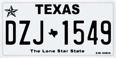 TX license plate DZJ1549