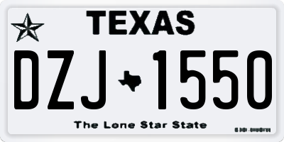 TX license plate DZJ1550