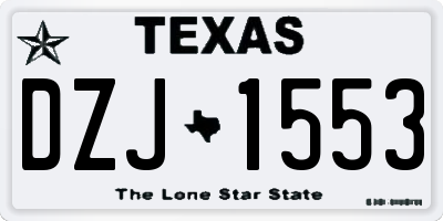 TX license plate DZJ1553