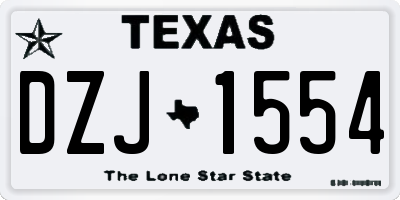 TX license plate DZJ1554