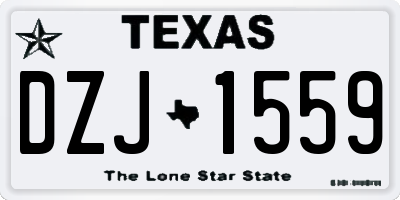 TX license plate DZJ1559