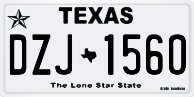 TX license plate DZJ1560