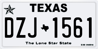 TX license plate DZJ1561