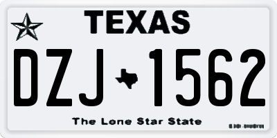 TX license plate DZJ1562