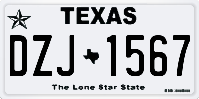 TX license plate DZJ1567