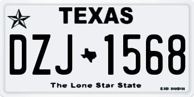 TX license plate DZJ1568