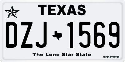TX license plate DZJ1569