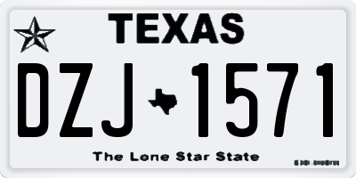 TX license plate DZJ1571